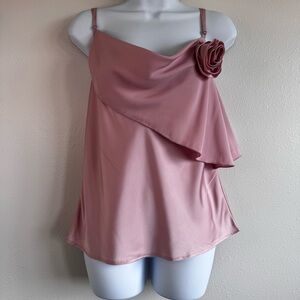 NWT Know One Cares Pink Asymmetrical With Flower Adjustable Strap Sz M Y2K Girly